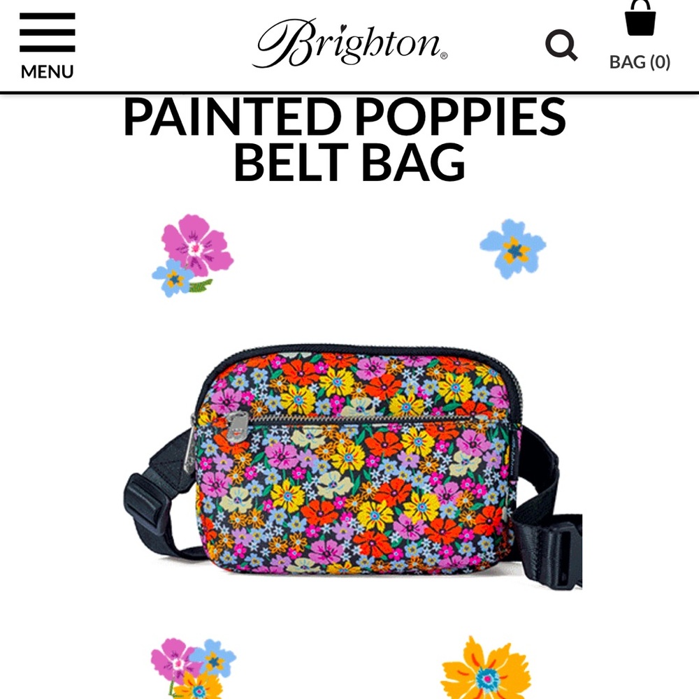 Brighton Painted Poppies Belt Bag